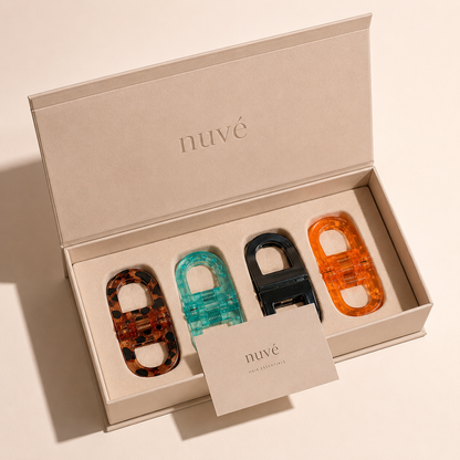 Nuvé · Pince à cheveux magnétique plate — la pince qu'on oublie