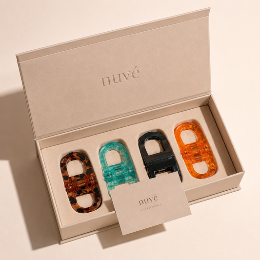 Nuvé · Pince à cheveux magnétique plate — la pince qu'on oublie